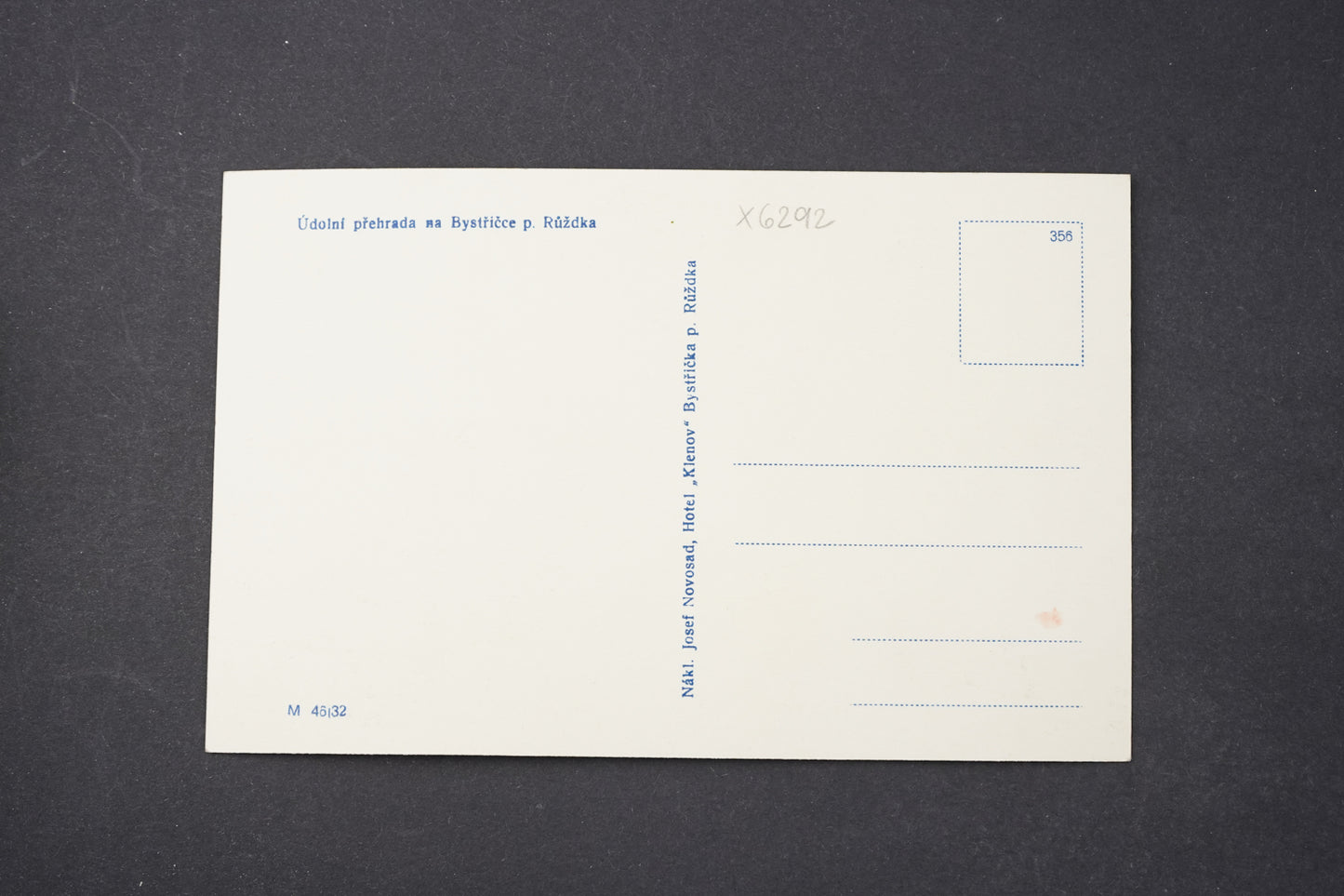 Pohlednice ÚDOLNÍ PŘEHRADA NA BYSTŘIČCE P. RŮŽDKA (x6292)