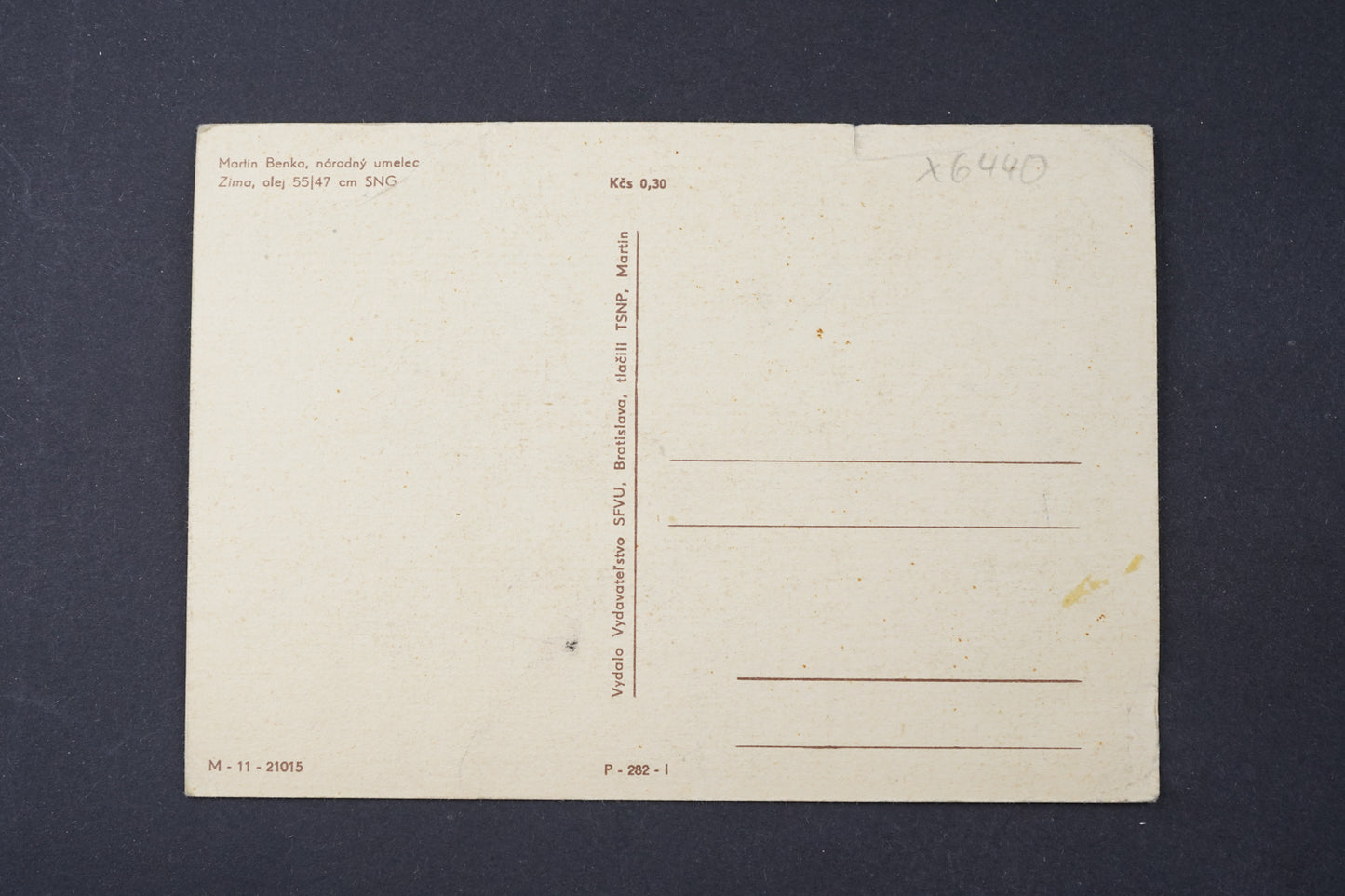 Postcard Christmas greeting Martin Benka national artist Winter (x6440)