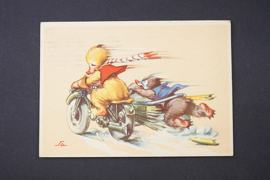 Pohlednice Pohlednice s motocyklem (x6446)