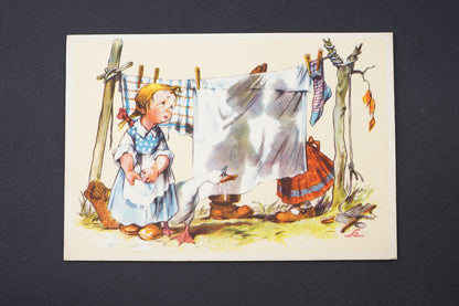 Pohlednice Pohlednice smutek s pověšeným prádlem A. L. Salač (x6449)