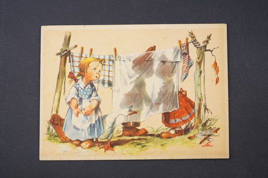 Pohlednice Pohlednice smutek s pověšeným prádlem A. L. Salač (x6454)