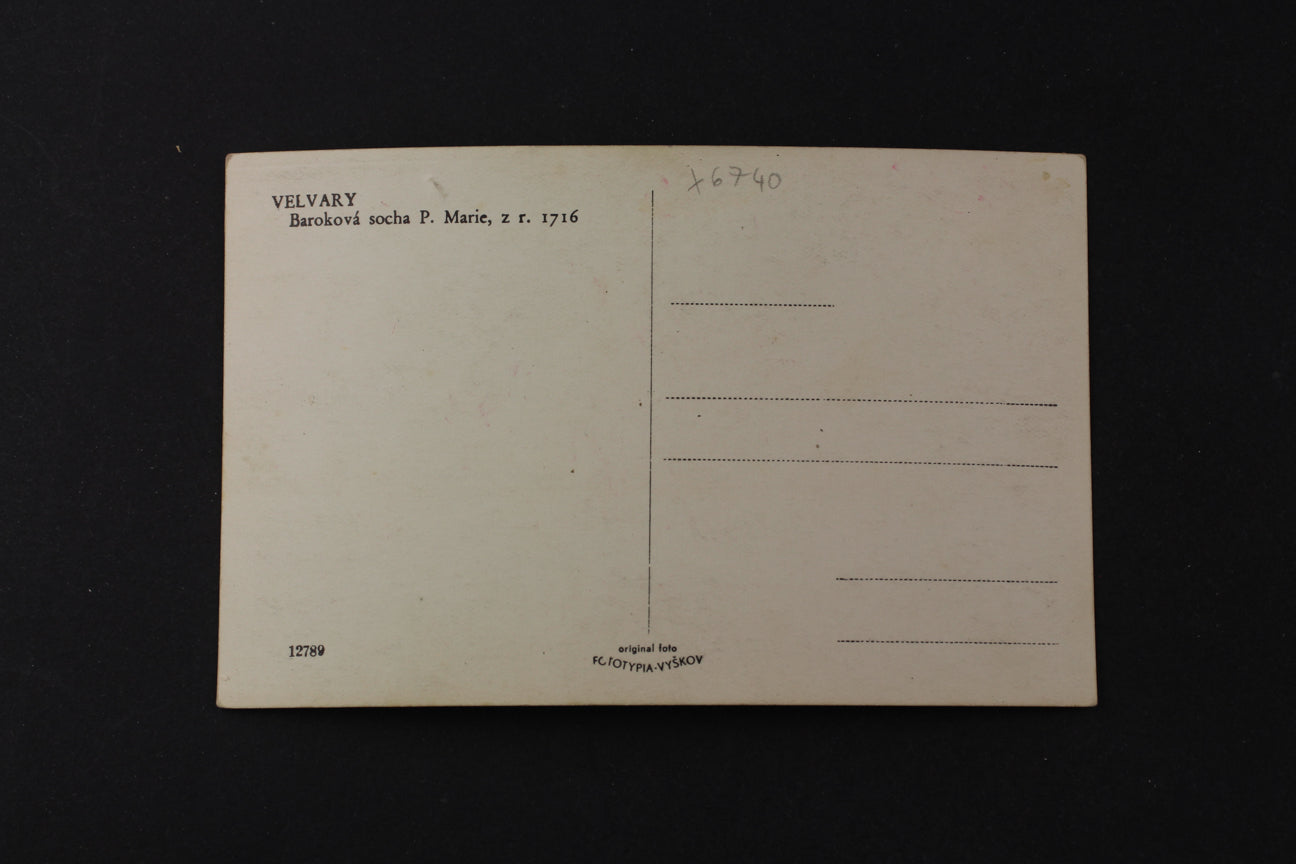 Pohlednice Velvary - Baroková socha P. Marie (x6740)