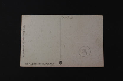 Pohlednice Lázně Poděbrady zámek a pomník krále Jiřího (x6848)