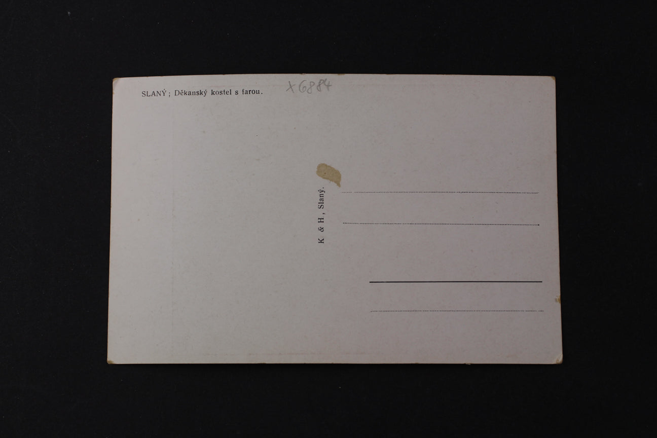 Postcard Slaný Dean's Church with the rectory (x6884)