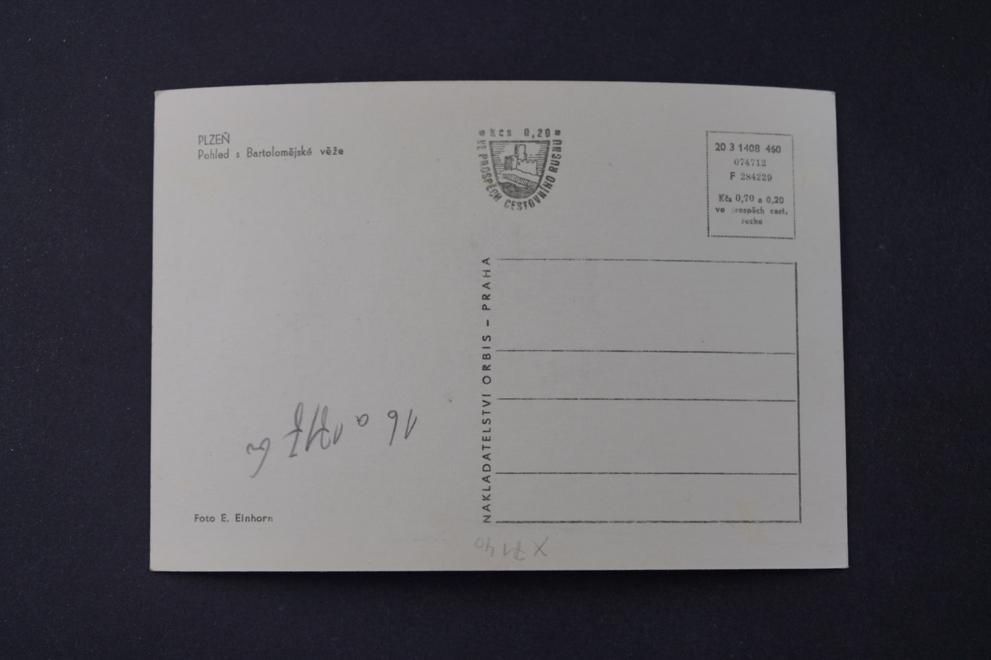 Postcard Pilsen View from Bartholomew's Tower (x7140)