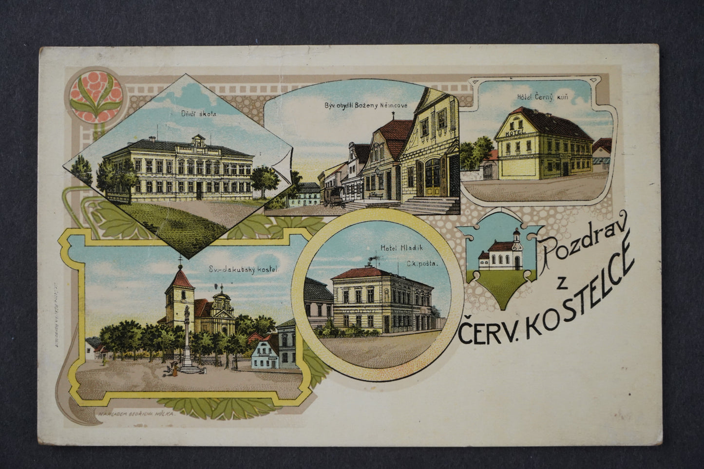 Pohlednice Pozdrav z ČERVENÉHO KOSTELCE KOLÁŽ x8652