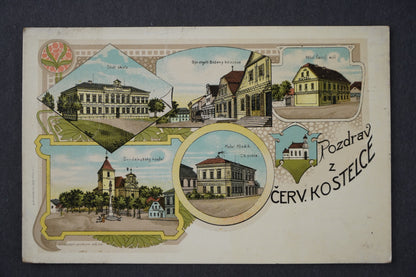 Pohlednice Pozdrav z ČERVENÉHO KOSTELCE KOLÁŽ x8652
