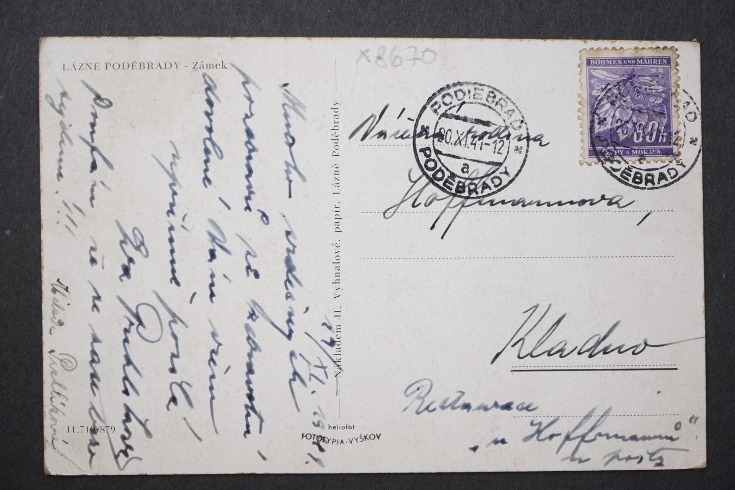 Postcard ÁZNÉ PODEBRADY CASTLE x8670