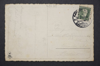 Postcard Karlovy Vary Deer Jump x8679