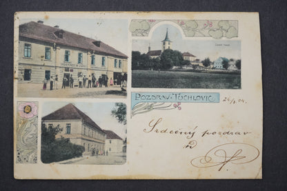 Pohlednice Pozdrav z Tuchlovic koláž x8794
