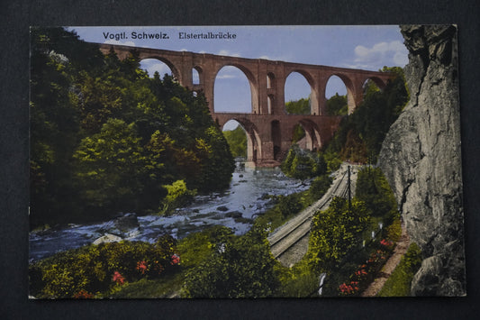 Pohlednice VOGTL. SCHWEIZ ELSTERTALBRÜCKE KOLEJE x8876