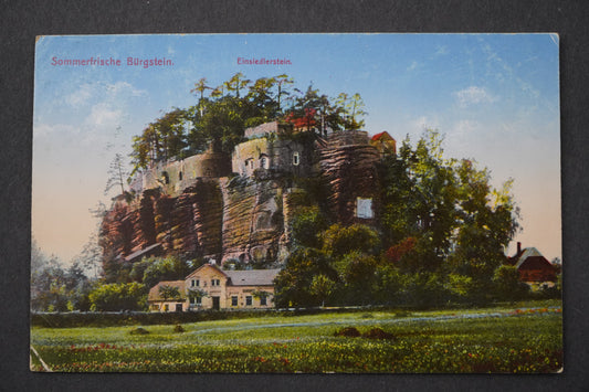 Pohlednice SOMMERFRISCHE BURGSTEIN SLOUP V ČECHÁCH x8915
