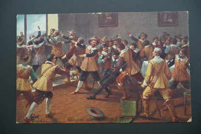 Pohlednice Shození místodržících z oken, J. Mathauser (x9567)
