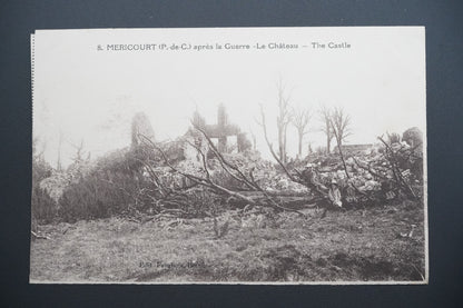 Pohlednice Méricourt – zámek po válce (x9606)