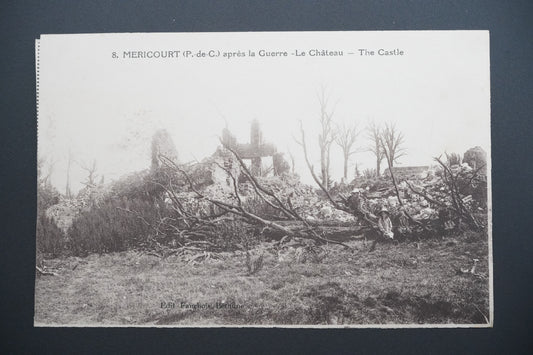 Pohlednice Méricourt – zámek po válce (x9606)