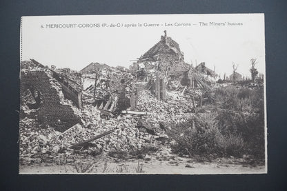 Pohlednice Méricourt-Corons – hornické domy po válce (x9607)