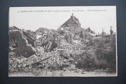 Pohlednice Méricourt-Corons – hornické domy po válce (x9607)