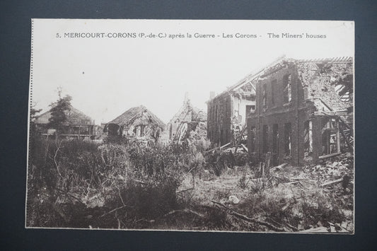 Pohlednice Méricourt-Corons – hornické domy po válce (x9611)
