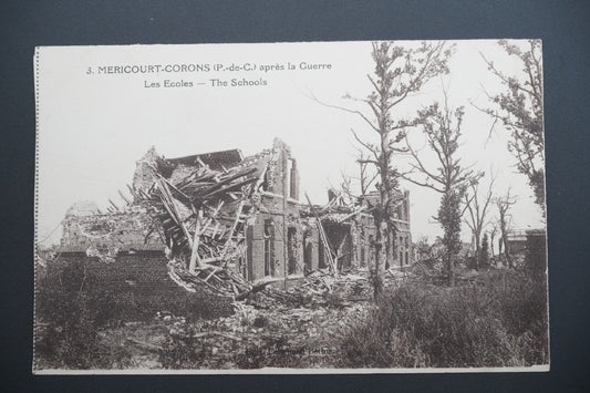 Pohlednice Méricourt-Corons – školy po válce (x9612)