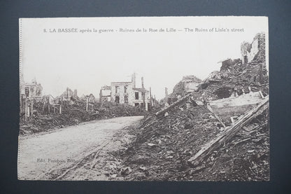 Pohlednice La Bassée – ruiny ulice de Lille po válce (x9627)