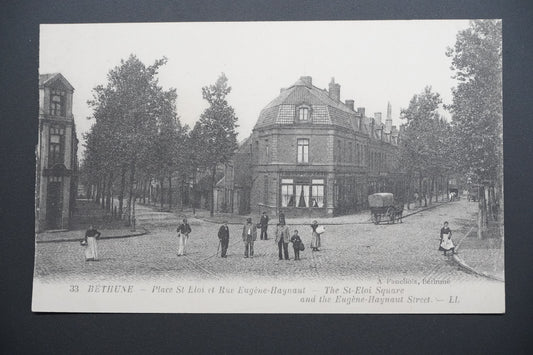 Pohlednice Béthune – nám. St-Eloi a ul. Eugène-Haynaut (x9675)