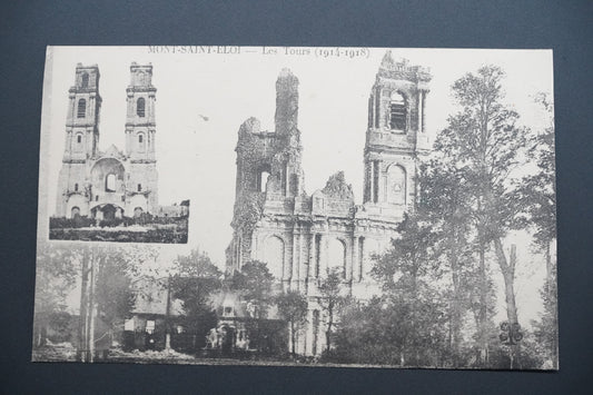 Pohlednice Mont-St-Eloi – věže (1914–1918) (x9696)
