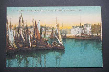 Pohlednice Calais – Bassin du Paradis a obchodní komora (x9759)