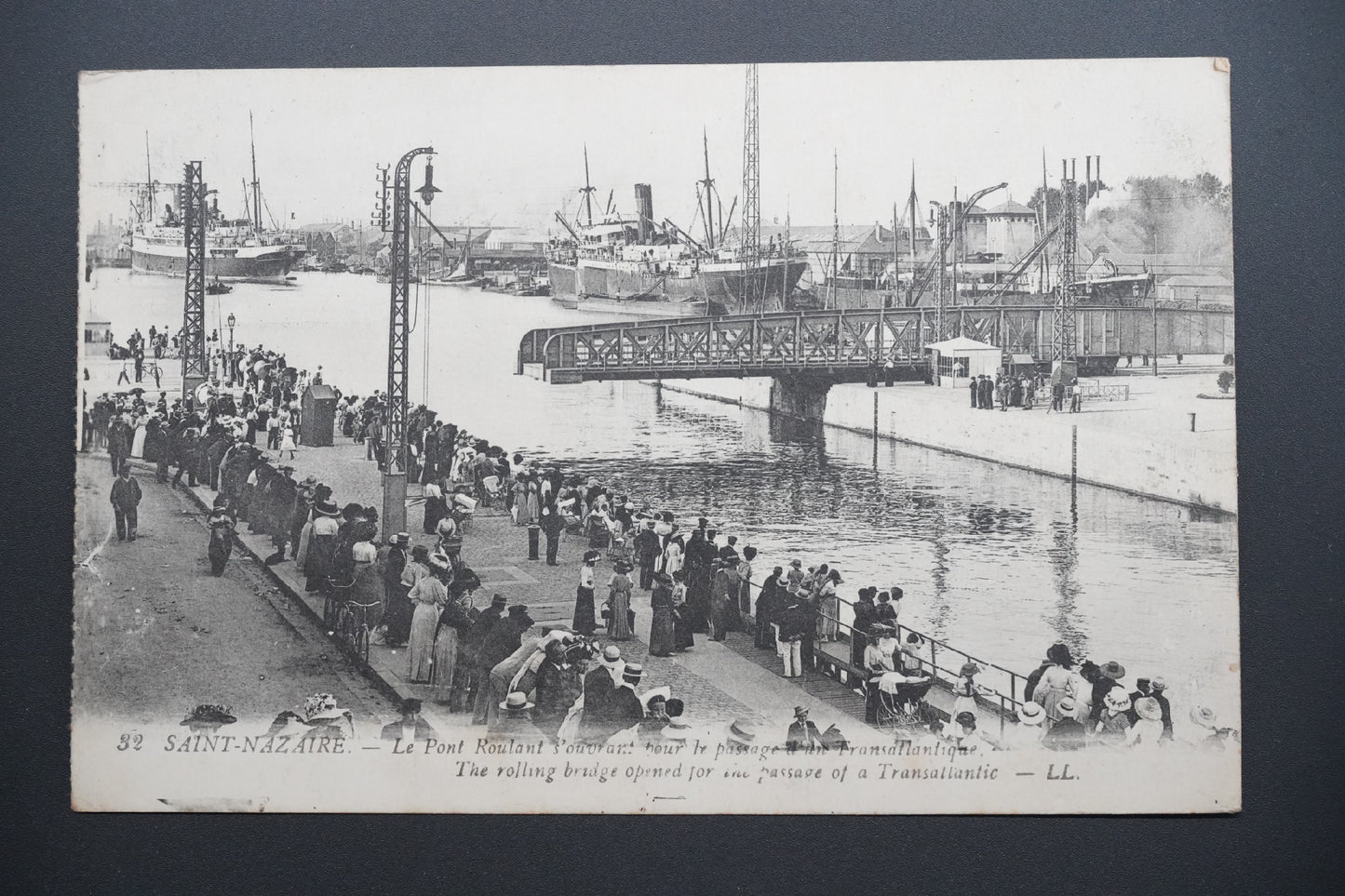Pohlednice St-Nazaire – otevřený most pro transatlantik (x9776)