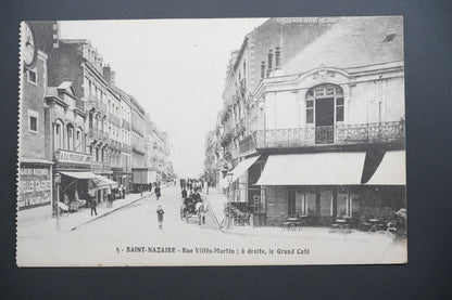 Pohlednice St-Nazaire – ul. Villes-Martin, Grand Café (x9795)