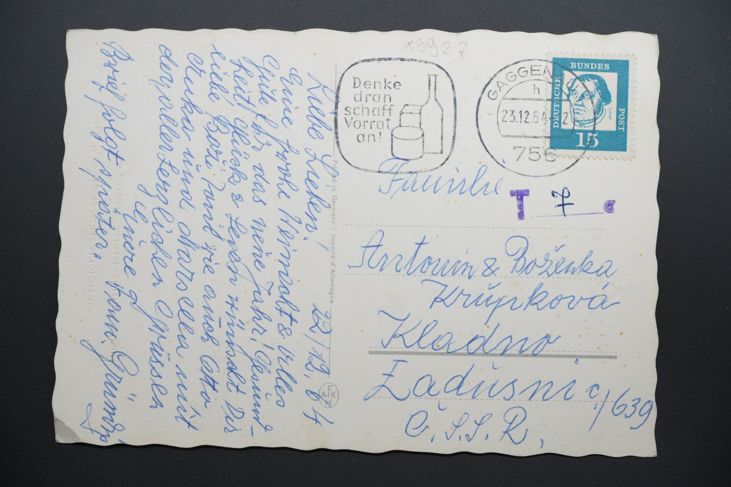 Pohlednice Frohe Weihnachten – Veselé Vánoce (x9927)