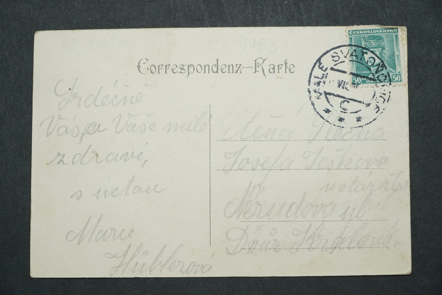 Pohlednice Marien Anlagen Gruss aus Schwadowitz x9983