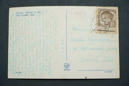 Postcard Hronov - View of the upper part of the city from the tower x10002