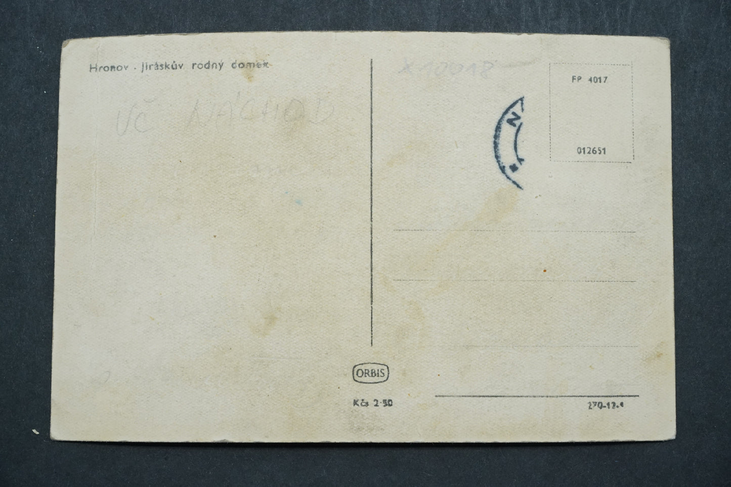 Postcard Hronov - Jirásek's birthplace x10018