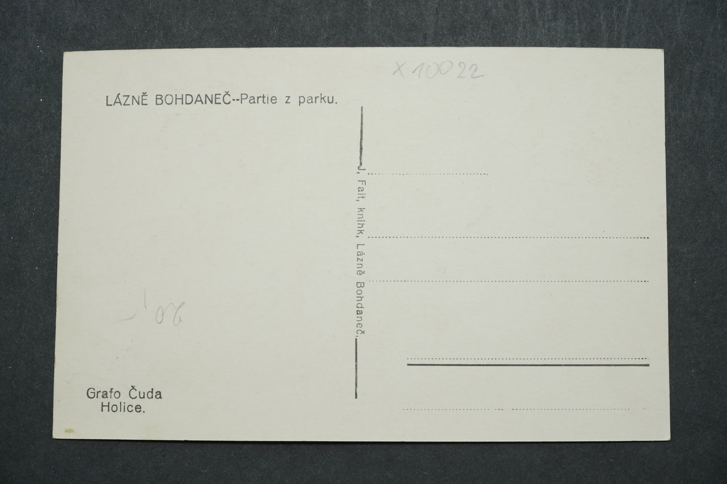 Pohlednice Lázně Bohdaneč Partie z parku x10022
