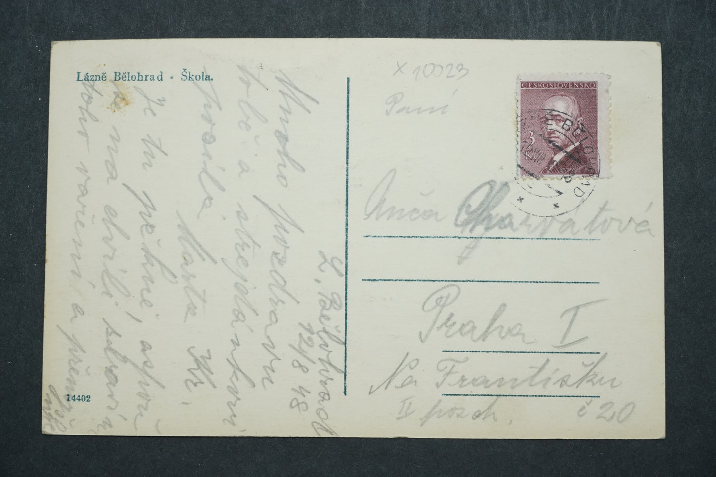 Pohlednice Lazně Bělohrad x10023