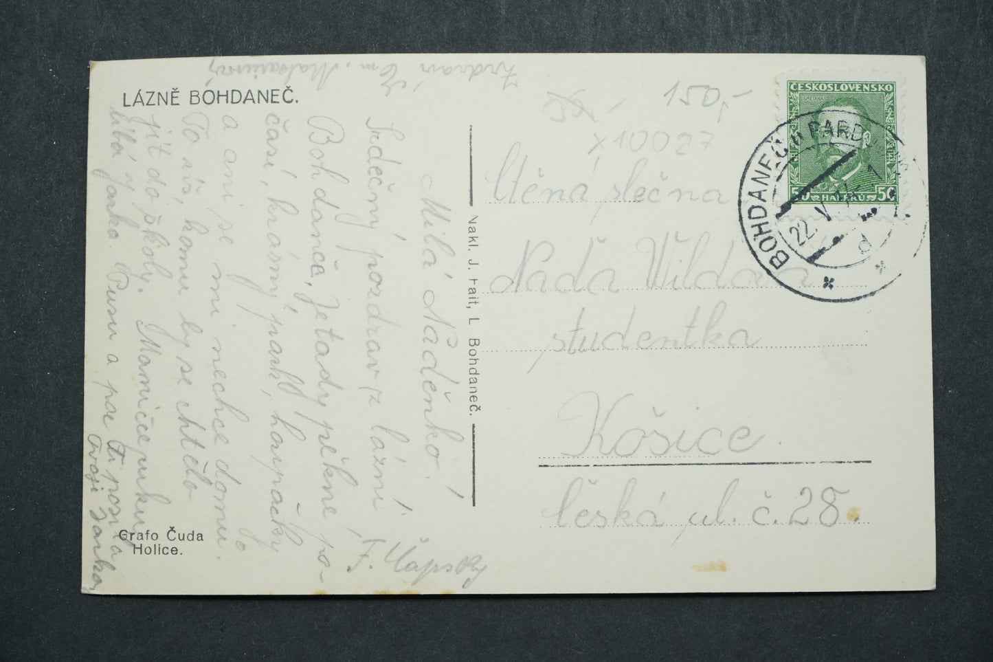 Pohlednice Lázně Bohdaneč x10027