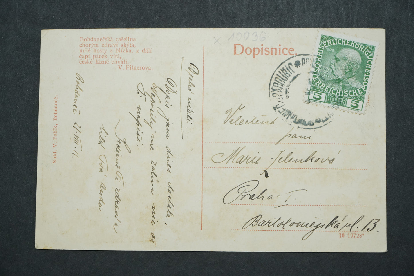 Pohlednice Lázně Bohdaneč x10036