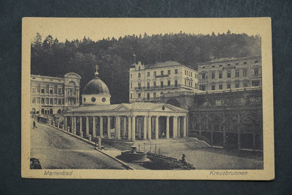 Postcard Marienbad Kreuybrunnen x10055