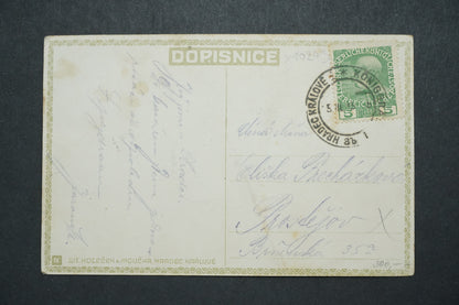 Pohlednice Hradec Králové staré domy v dlouhé ulici x10243