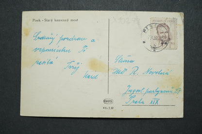 Postcard Písek - Old stone bridge x10279