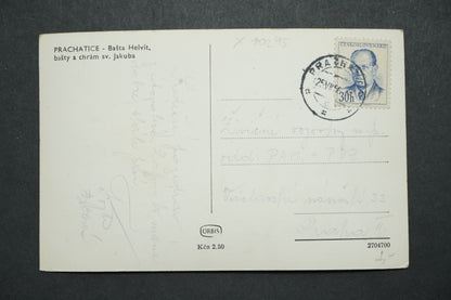 Pohlednice Prachatice - Baště helvít, bašty a chrám sv. Jakuba x10295