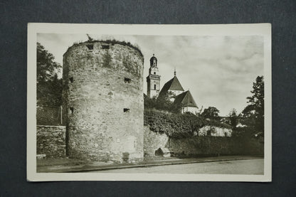 Pohlednice Prachatice - Baště helvít, bašty a chrám sv. Jakuba x10295