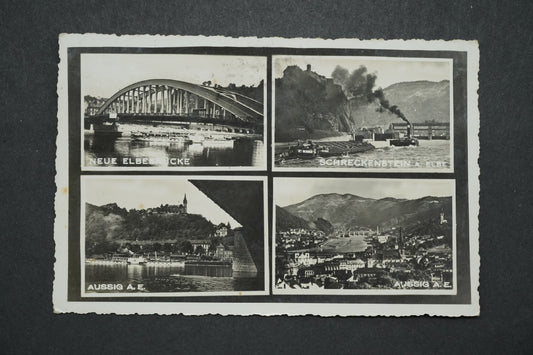 Pohlednice Aussig a. E. Koláž x10370