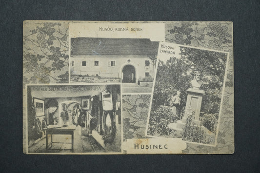 Pohlednice Husinec - Husův rodný domek - koláž x10409