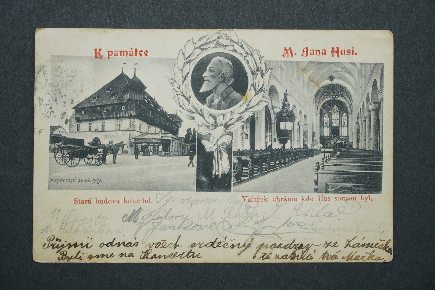 Pohlednice K památce M. Jana Husi koláž x10410