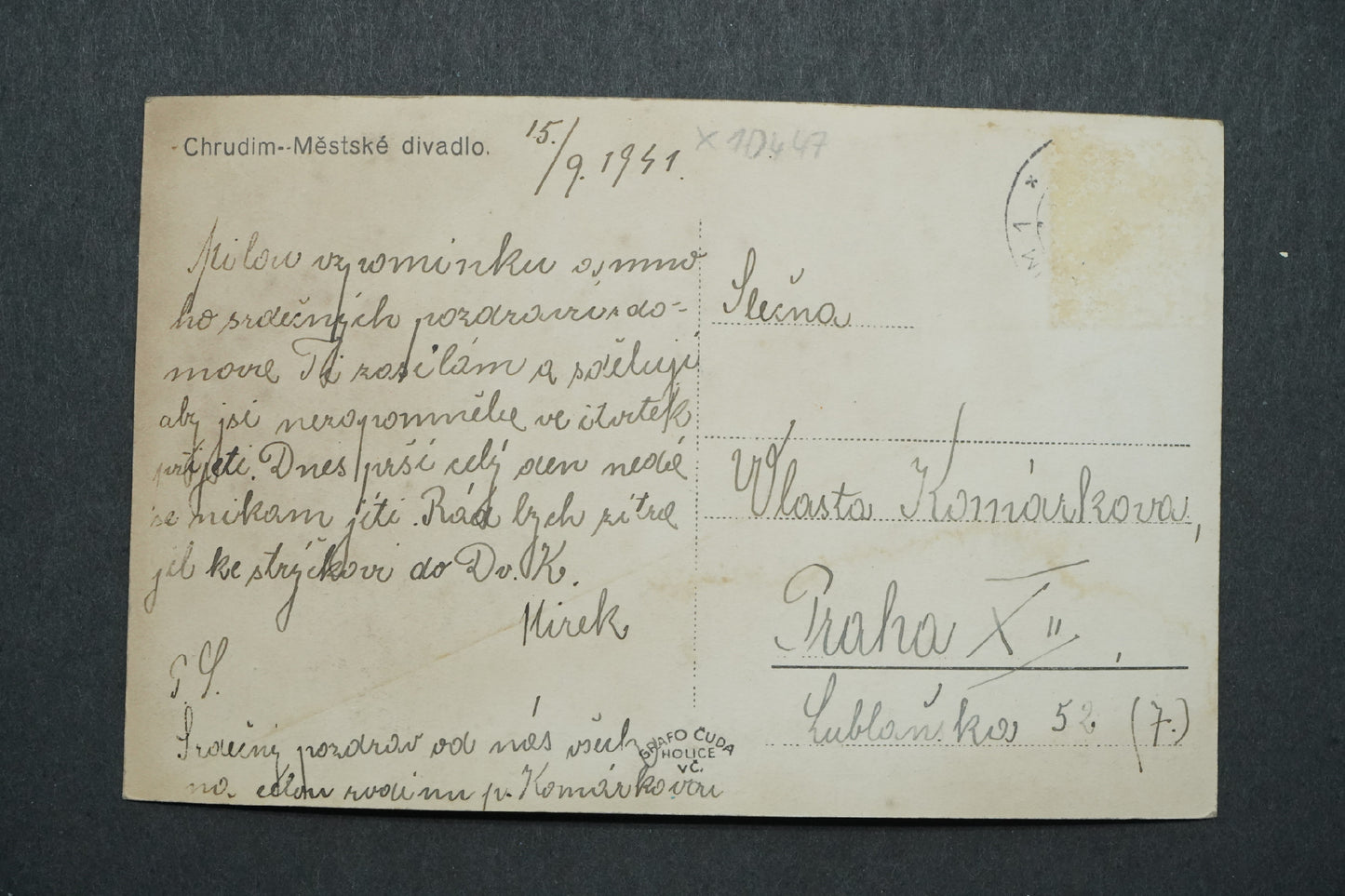 Pohlednice Chrudim - Městské divadlo x10447