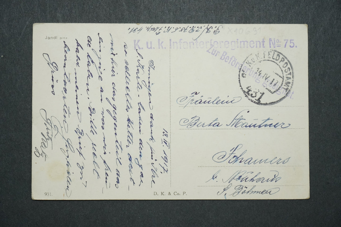 Pohlednice JANDL - KRAJINA k.u.k x10631