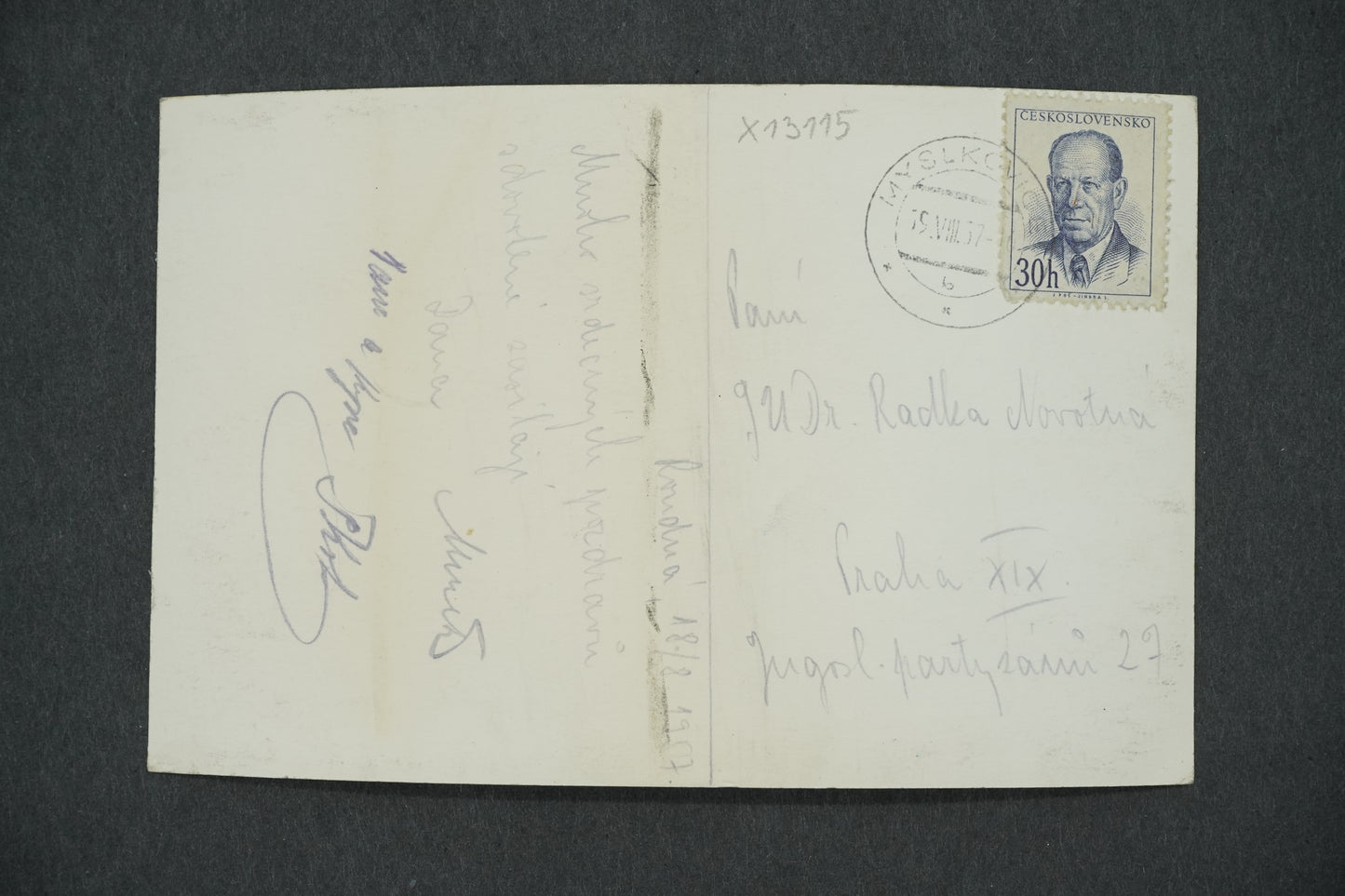 Postcard RUDNÁ 1957 (x13115)