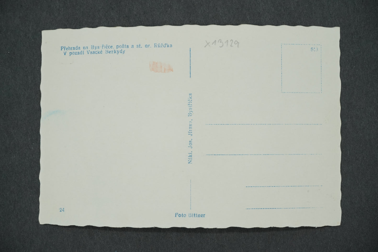 Pohlednice PŘEHRADA NA BYSTŘIČCE, V POZADÍ VSACKÉ BEZKYDY (x13129)