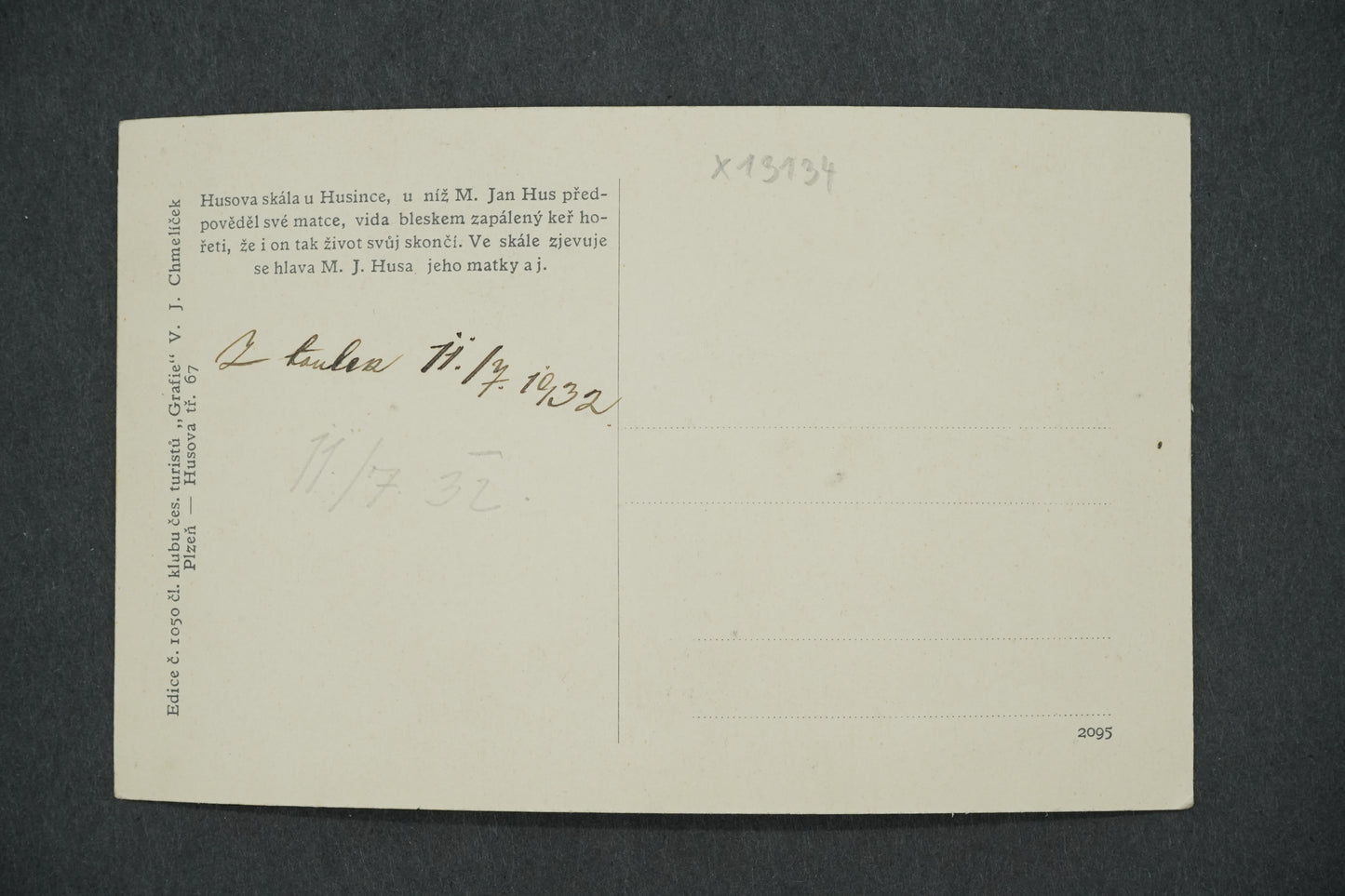 Pohlednice HUSOVA SKÁLA HUSINEC (x13134)